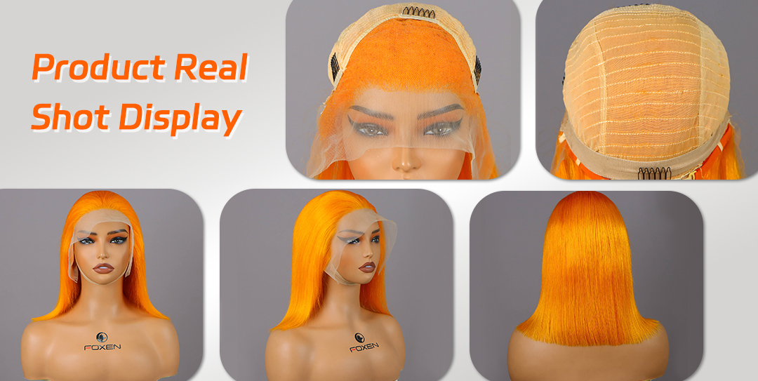 bright orange bob wig
