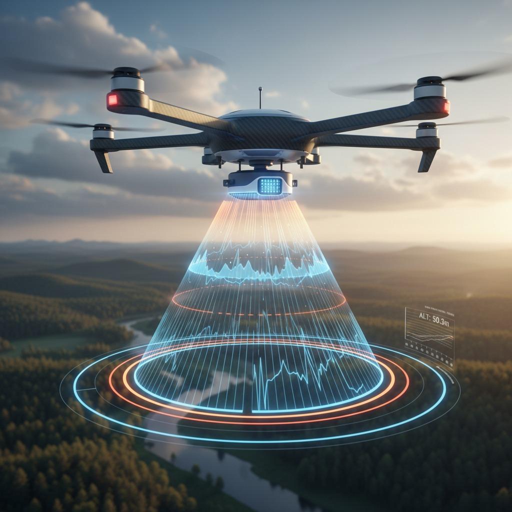 Drone Radar Altimeter, Radar Altimeter for Drones, Drone altitude measurement, Aerial drone radar systems, Precision altimetry in drones